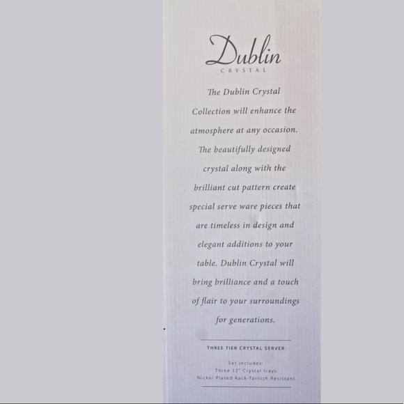 GODINGER DUBLIN CRYSTAL THREE TIER 12 INCH SERVER - Picture 3 of 4